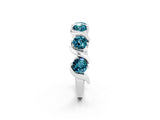 White gold Five-Stone Round Blue Topaz Wave Band with Shared Prong Setting_8