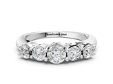 White gold Five-Stone Round Brilliant Diamond Prong Set White Gold Band_24