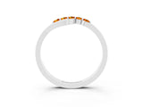White gold Five-Stone Round Citrine Crossover Band with Prong Setting_21