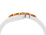 White gold Five-Stone Round Citrine Crossover Band with Prong Setting_22