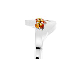 White gold Five-Stone Round Citrine Crossover Band with Prong Setting_23