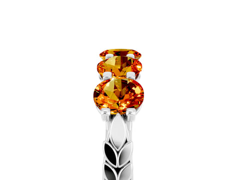White gold Five-Stone Round Citrine Prong-Set Band_23