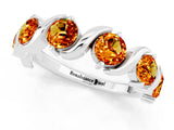 White gold Five-Stone Round Citrine Wave Band with Shared Prong Setting_7