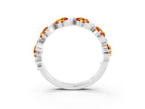 White gold Five-Stone Round Citrine Wave Band with Shared Prong Setting_9