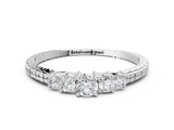 White gold Five-Stone Round Cut Diamond Prong Set Eternity Band_12