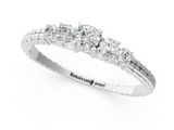 White gold Five-Stone Round Cut Diamond Prong Set Eternity Band_13