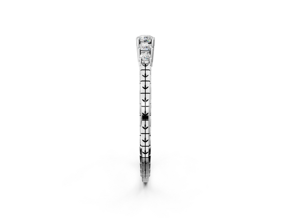 White gold Five-Stone Round Cut Diamond Prong Set Eternity Band