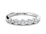 White gold Five-Stone Round Cut Diamond Prong-Set Half Eternity Band_12