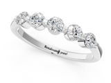 White gold Five-Stone Round Cut Diamond Prong-Set Half Eternity Band_13