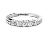 White gold Five-Stone Round Diamond Channel Set Band with Shared Prong Setting_12