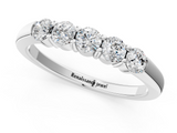White gold Five-Stone Round Diamond Channel Set Band with Shared Prong Setting_13