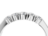White gold Five-Stone Round Diamond Channel Set Band with Shared Prong Setting_16