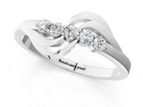 White gold Five-Stone Round Diamond Crossover Band with Prong Setting_30