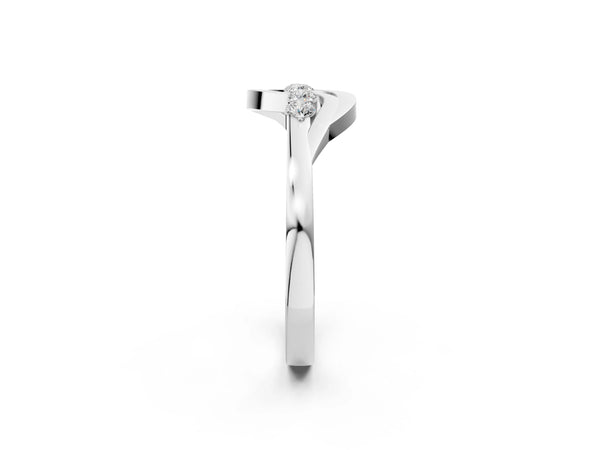 Platinum Five-Stone Round Diamond Crossover Band with Prong Setting