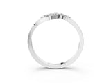 White gold Five-Stone Round Diamond Crossover Band with Prong Setting_32