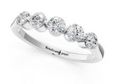 White gold Five-Stone Round Diamond Half-Eternity Band with Prong Setting_13