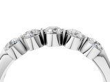 White gold Five-Stone Round Diamond Half-Eternity Band with Prong Setting_16