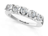White gold Five-Stone Round Diamond Half-Eternity Bar-Set Ring_13