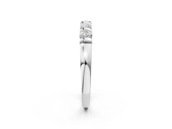 Platinum Five-Stone Round Diamond Half-Eternity Bar-Set Ring