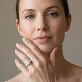 White gold Five-Stone Round Diamond Pave Band with Prong Setting_19