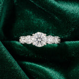 White gold Five-Stone Round Diamond Pave Band with Prong Setting_21