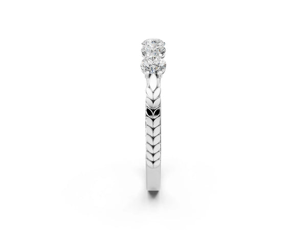 Platinum Five-Stone Round Diamond Prong-Set Band