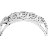 White gold Five-Stone Round Diamond Prong-Set Band_56