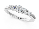 White gold Five-Stone Round Diamond Prong Set Half Eternity Band_20