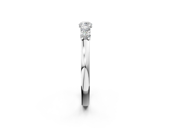 Platinum Five-Stone Round Diamond Prong Set Half Eternity Band