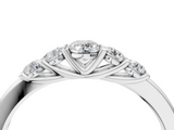 White gold Five-Stone Round Diamond Prong Set Half Eternity Band_23