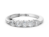 White gold Five-Stone Round Diamond Prong Set Half-Eternity Band_29
