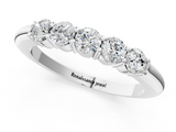 White gold Five-Stone Round Diamond Prong Set Half-Eternity Band_30