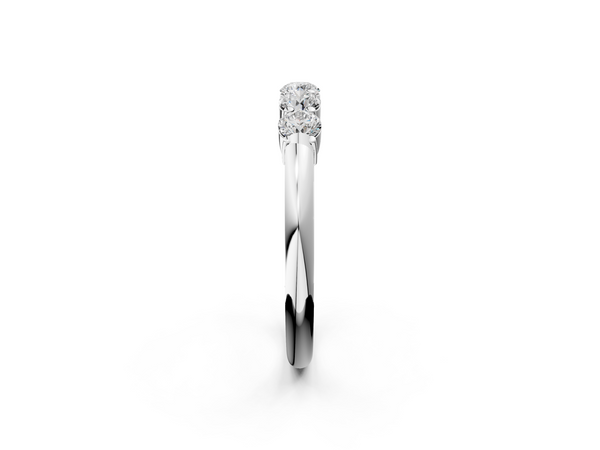Platinum Five-Stone Round Diamond Prong Set Half-Eternity Band