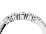 White gold Five-Stone Round Diamond Prong Set Half-Eternity Band_33