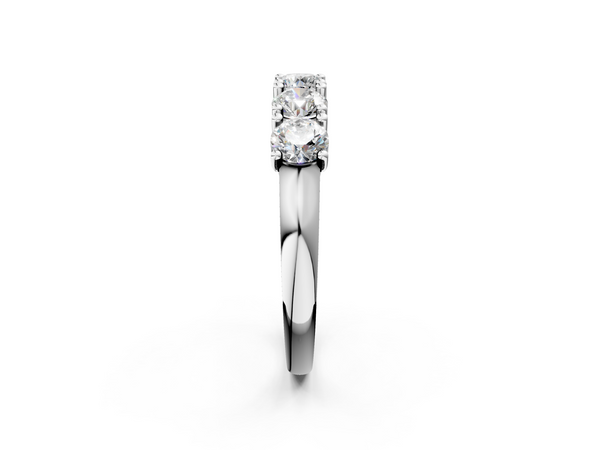 White gold Five-Stone Round Diamond Prong-Set White Gold Band