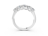 White gold Five-Stone Round Diamond Prong-Set White Gold Band_124