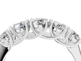 White gold Five-Stone Round Diamond Prong-Set White Gold Band_125