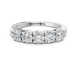 White gold Five-Stone Round Diamond Prong Set White Gold Band_2