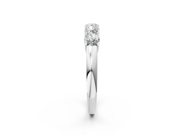 White gold Five-Stone Round Diamond Prong Set White Gold Band