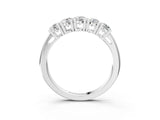 White gold Five-Stone Round Diamond Prong Set White Gold Band_5