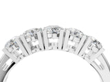 White gold Five-Stone Round Diamond Prong Set White Gold Band_6