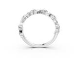 White gold Five-Stone Round Diamond Wave Band with Shared Prong Setting_15
