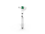 White gold Five-Stone Round Emerald Crossover Band with Prong Setting_20