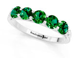 White gold Five-Stone Round Emerald Prong-Set Band_19