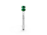White gold Five-Stone Round Emerald Prong-Set Band_20