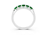 White gold Five-Stone Round Emerald Prong-Set Band_21