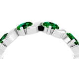 White gold Five-Stone Round Emerald Wave Band with Shared Prong Setting_10