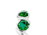 White gold Five-Stone Round Emerald Wave Band with Shared Prong Setting_11