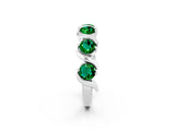 White gold Five-Stone Round Emerald Wave Band with Shared Prong Setting_8