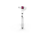 White gold Five-Stone Round Garnet Crossover Band with Prong Setting_20